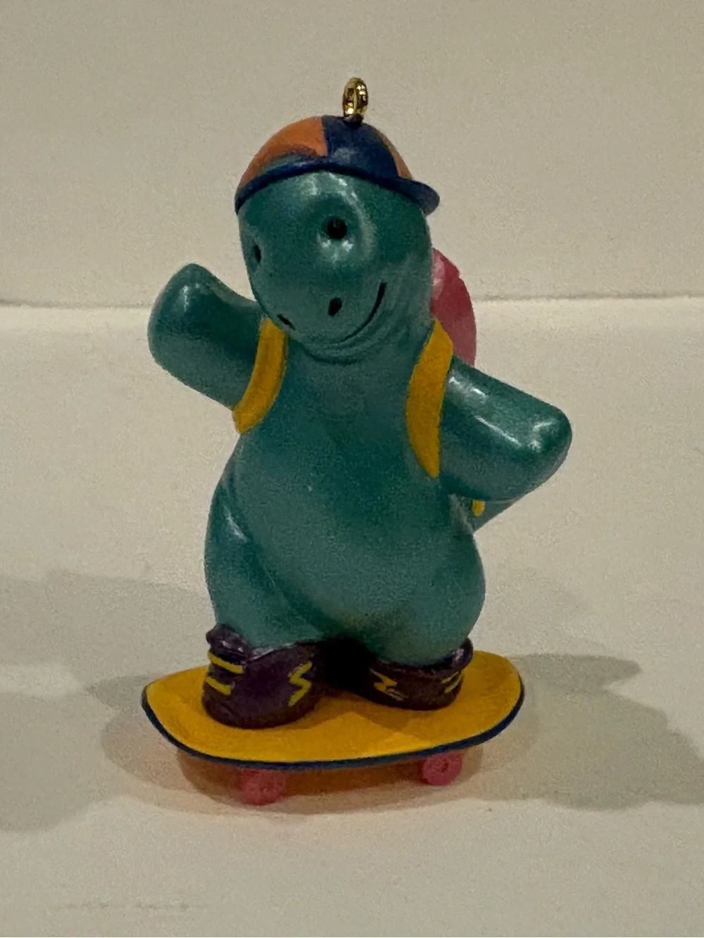 Skateboarder Dinosaur Christmas Ornament